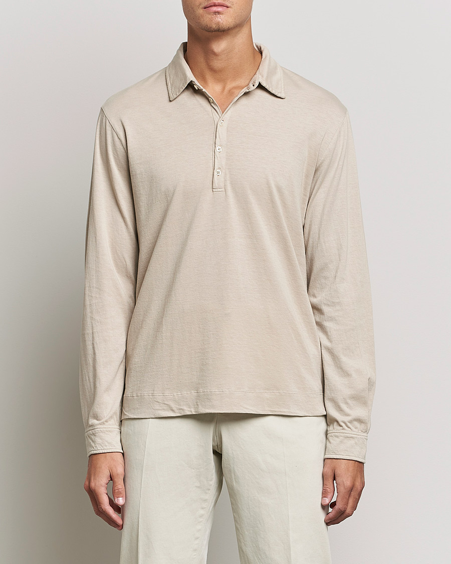 Herren | Pullover | Massimo Alba | Ischia Cotton/Cashmere Polo Light Beige