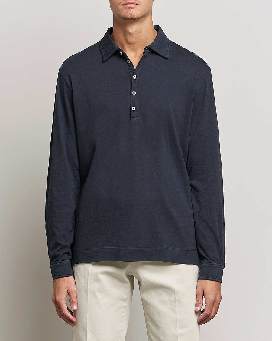 Herren | Pullover | Massimo Alba | Ischia Cotton/Cashmere Polo Navy