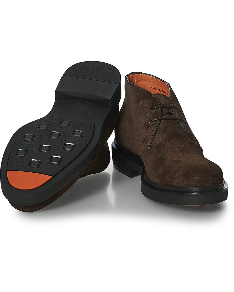 Herren | Santoni Wembley Desert Boot Dark Brown Suede | Santoni | Wembley Desert Boot Dark Brown Suede