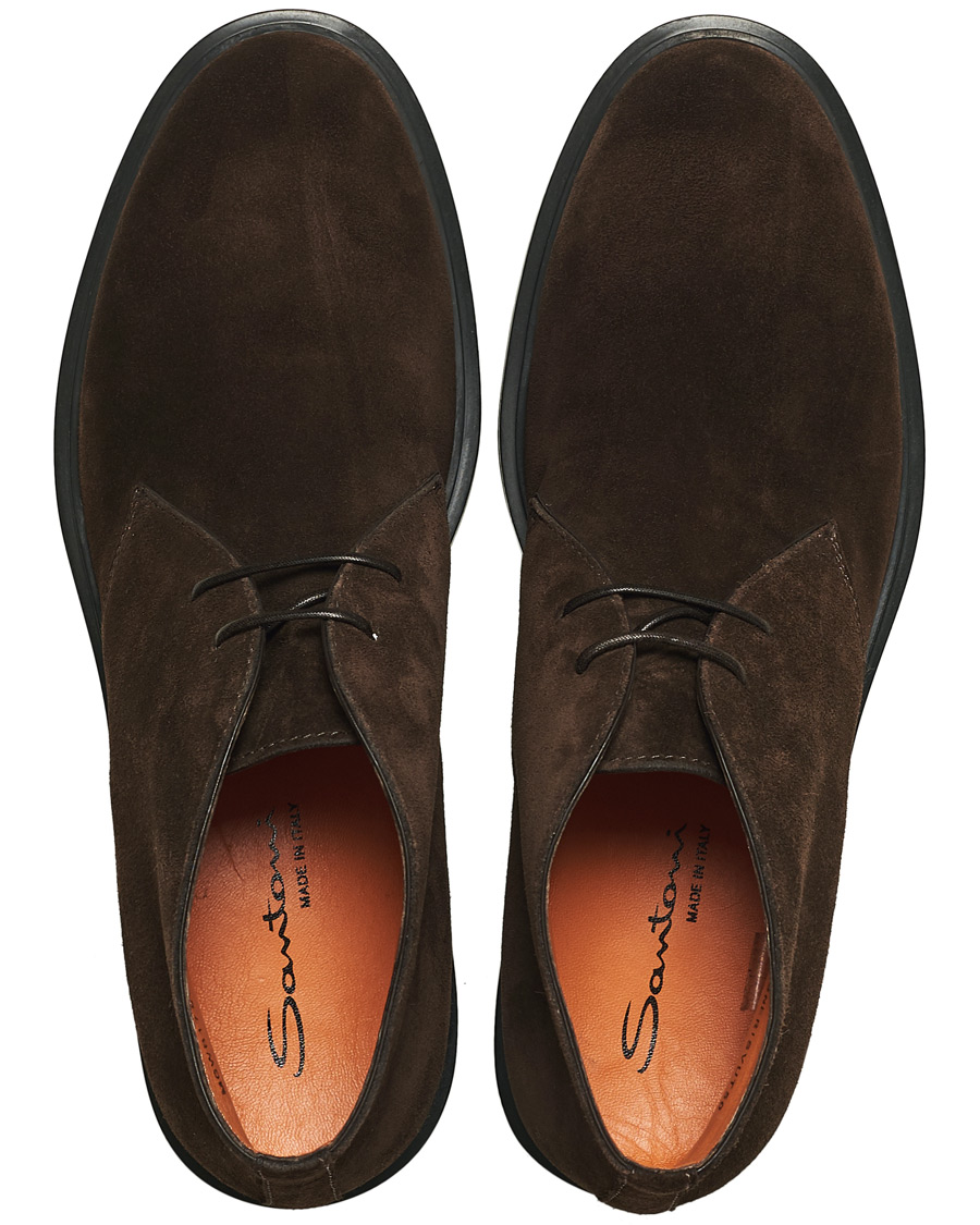 Herren | Santoni Wembley Desert Boot Dark Brown Suede | Santoni | Wembley Desert Boot Dark Brown Suede