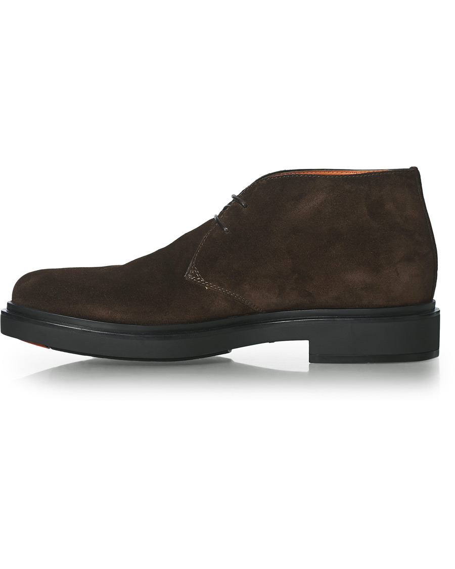 Herren | Santoni Wembley Desert Boot Dark Brown Suede | Santoni | Wembley Desert Boot Dark Brown Suede