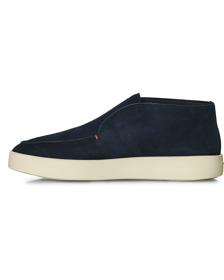 Herren | Santoni Slipper Chukka Boots Navy Suede | Santoni | Slipper Chukka Boots Navy Suede