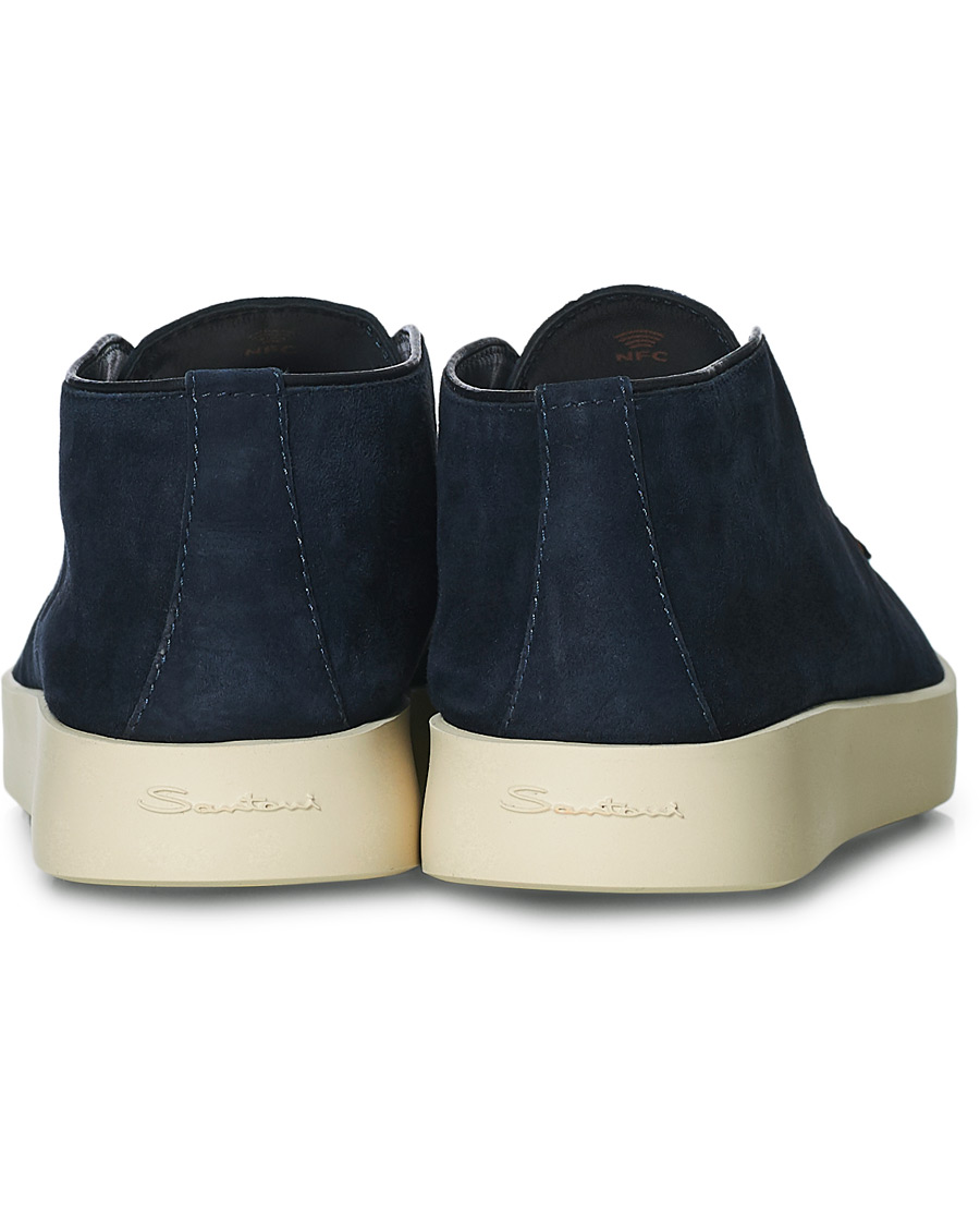 Herren | Santoni Slipper Chukka Boots Navy Suede | Santoni | Slipper Chukka Boots Navy Suede