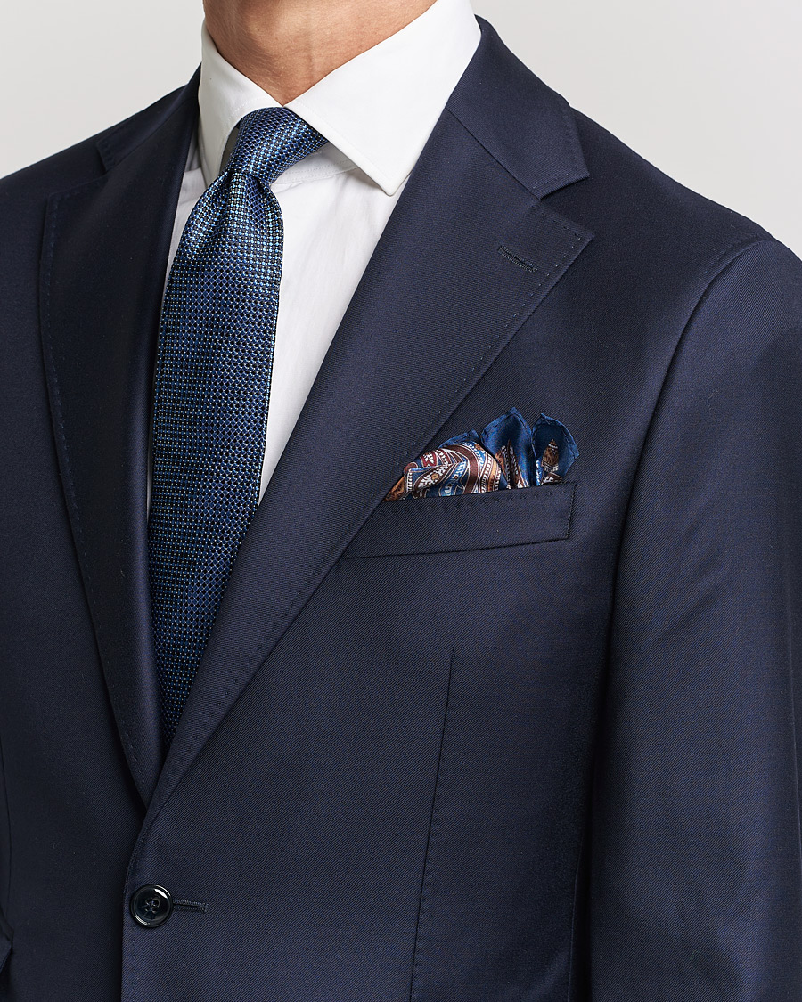 Herren | Amanda Christensen Box Set Silk 8 cm Paisley Tie And Pocket Square Navy | Amanda Christensen | Box Set Silk 8 cm Paisley Tie And Pocket Square Navy