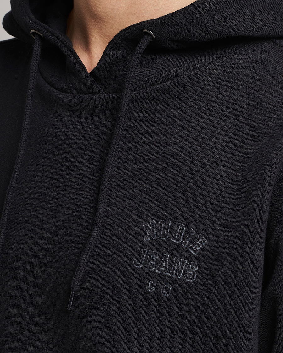 Herren | Pullover | Nudie Jeans | Franke Logo Hoodie Black