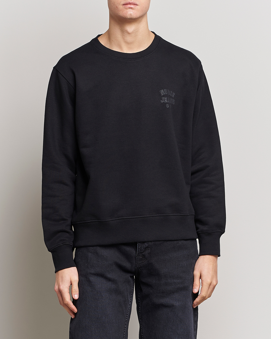 Herren | Pullover | Nudie Jeans | Frasse Logo Sweatshirt Black