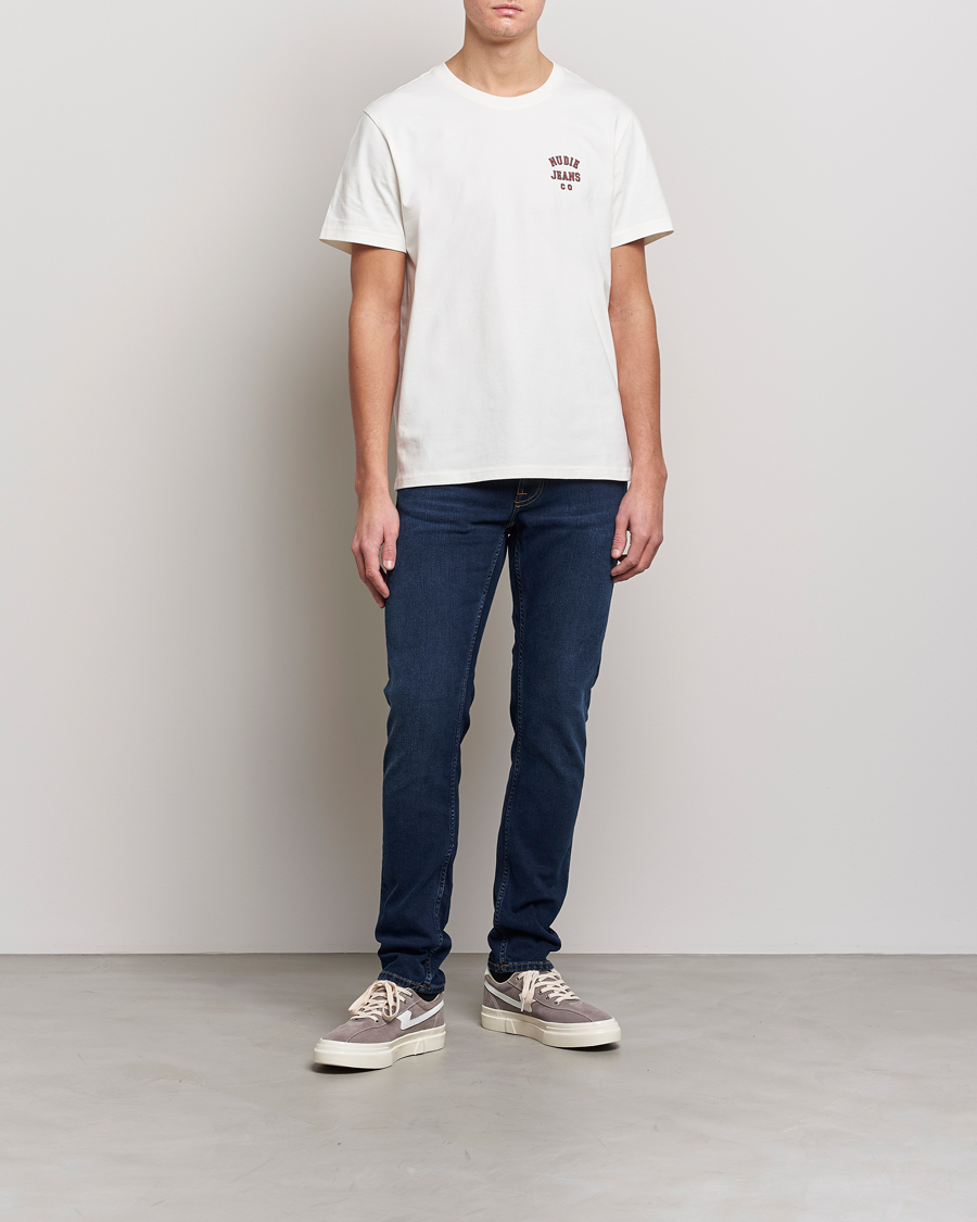 Herren | T-Shirts | Nudie Jeans | Roy Logo Crew Neck Tee Off White