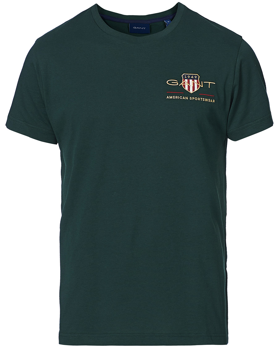 Herren | T-Shirts | GANT | Archive Shield Logo Crew Neck Tee Tartan Green
