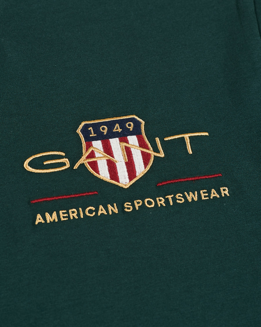 Herren | T-Shirts | GANT | Archive Shield Logo Crew Neck Tee Tartan Green