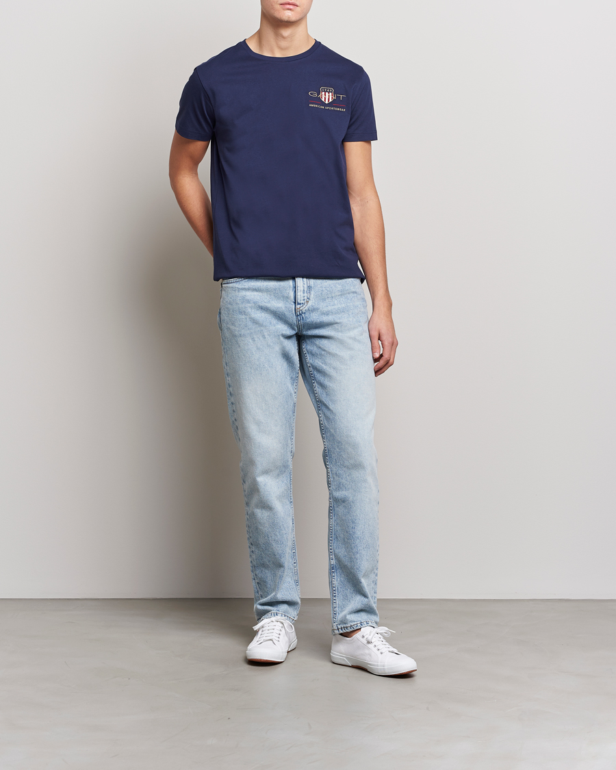Herren | T-Shirts | GANT | Archive Shield Logo Crew Neck Tee Evening Blue