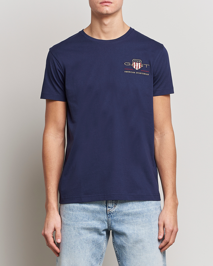 Herren | T-Shirts | GANT | Archive Shield Logo Crew Neck Tee Evening Blue