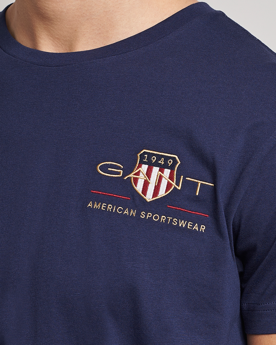 Herren | T-Shirts | GANT | Archive Shield Logo Crew Neck Tee Evening Blue