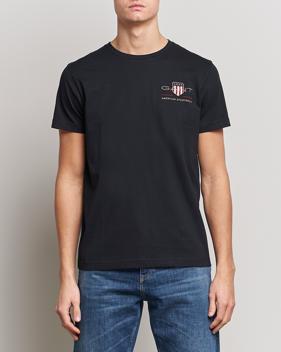 Herren | T-Shirts | GANT | Archive Shield Logo Crew Neck Tee Black