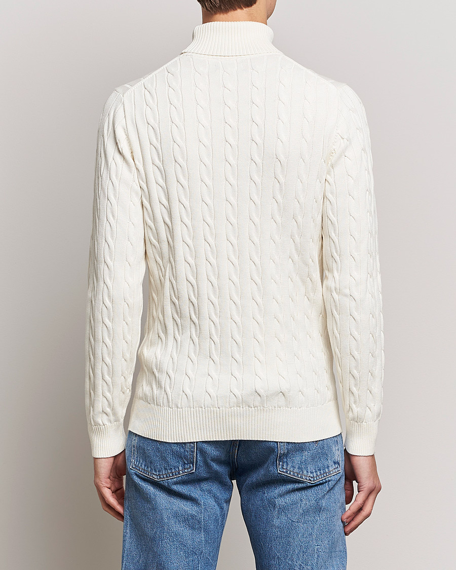 Herren | Pullover | GANT | Cotton Cable Turtleneck Cream
