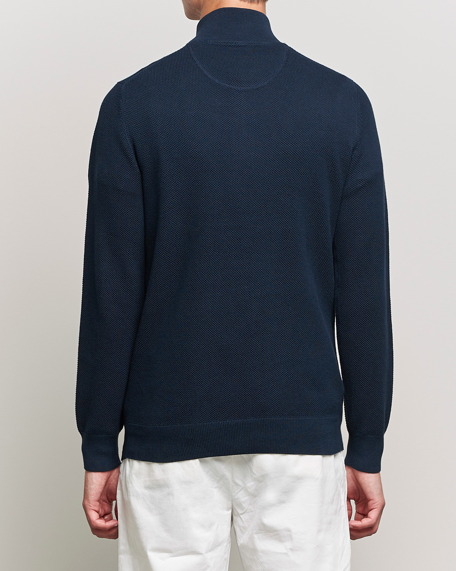 Herren | Pullover | GANT | Cotton Pique Half-Zip Sweater Evening Blue