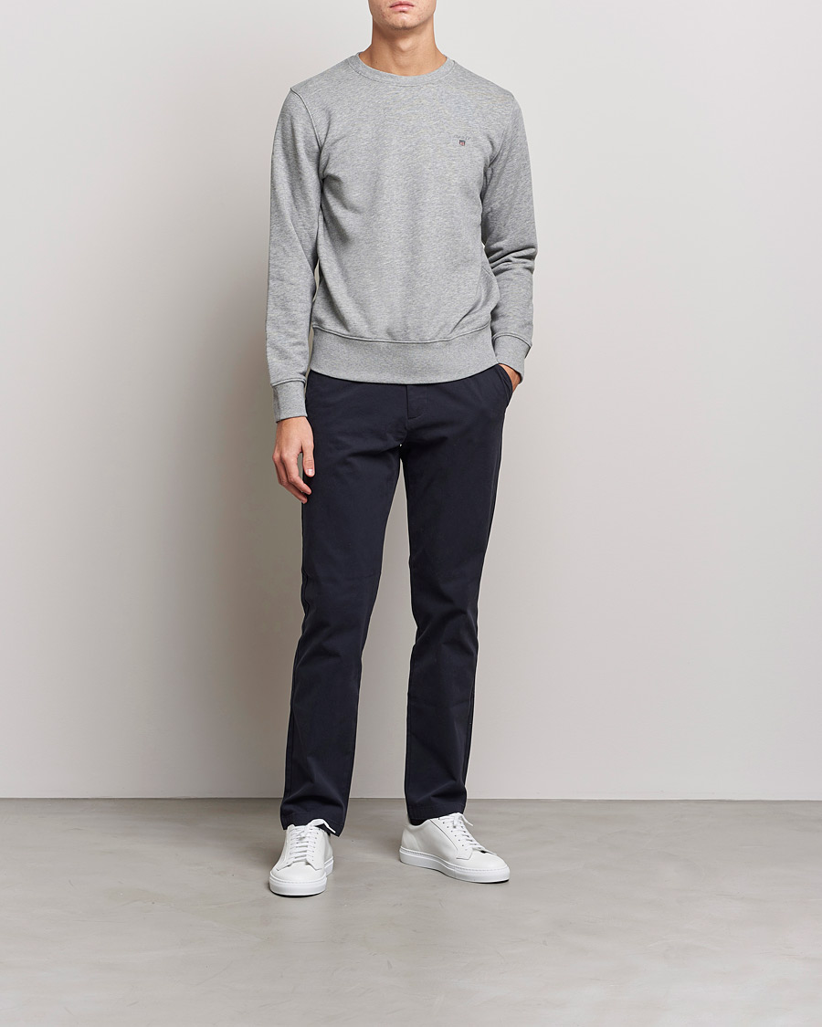 Herren | Pullover | GANT | Original Crew Neck Sweatshirt Grey Melange