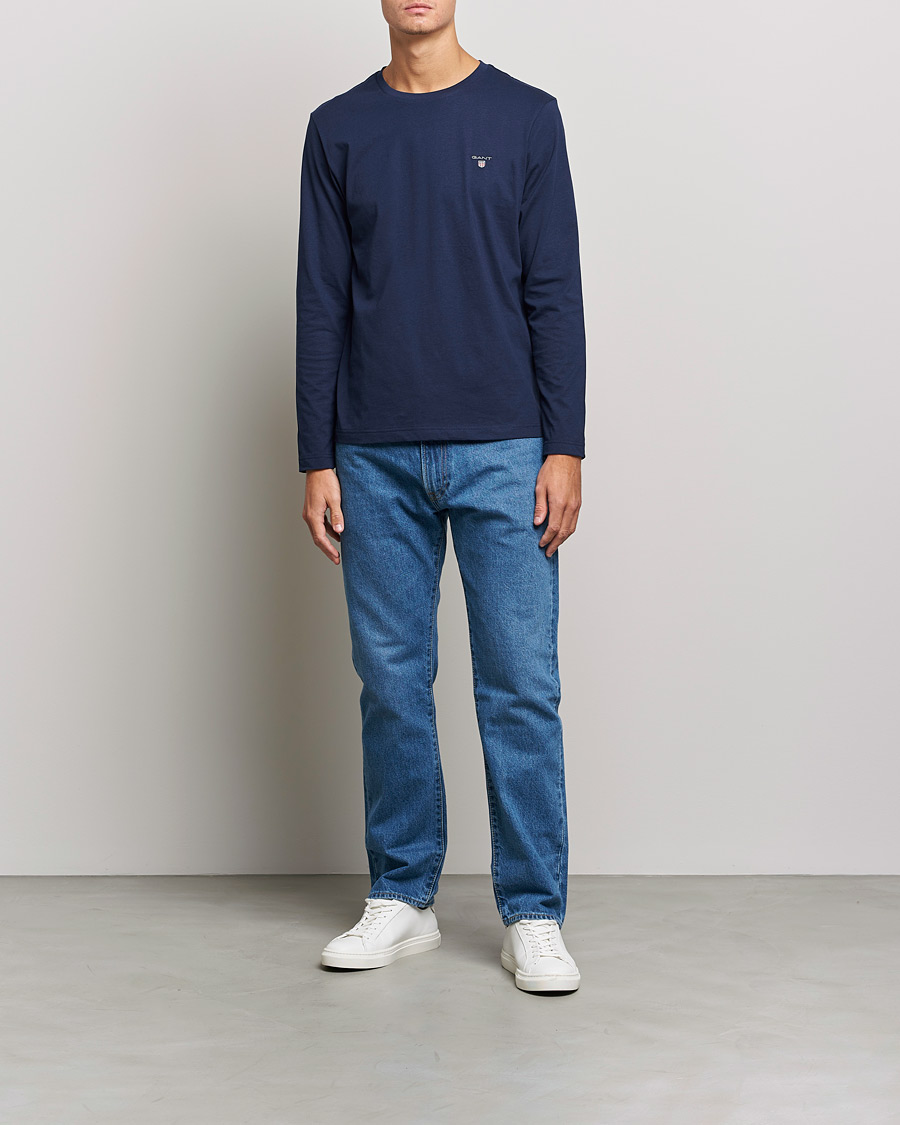 Herren | T-Shirts | GANT | The Original Long Sleeve T-shirt Evening Blue