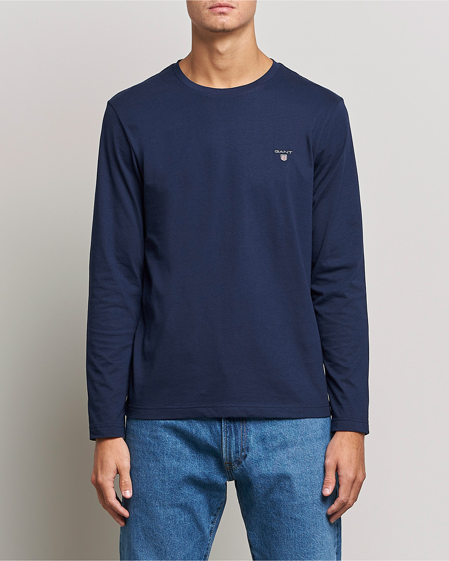Herren | T-Shirts | GANT | The Original Long Sleeve T-shirt Evening Blue