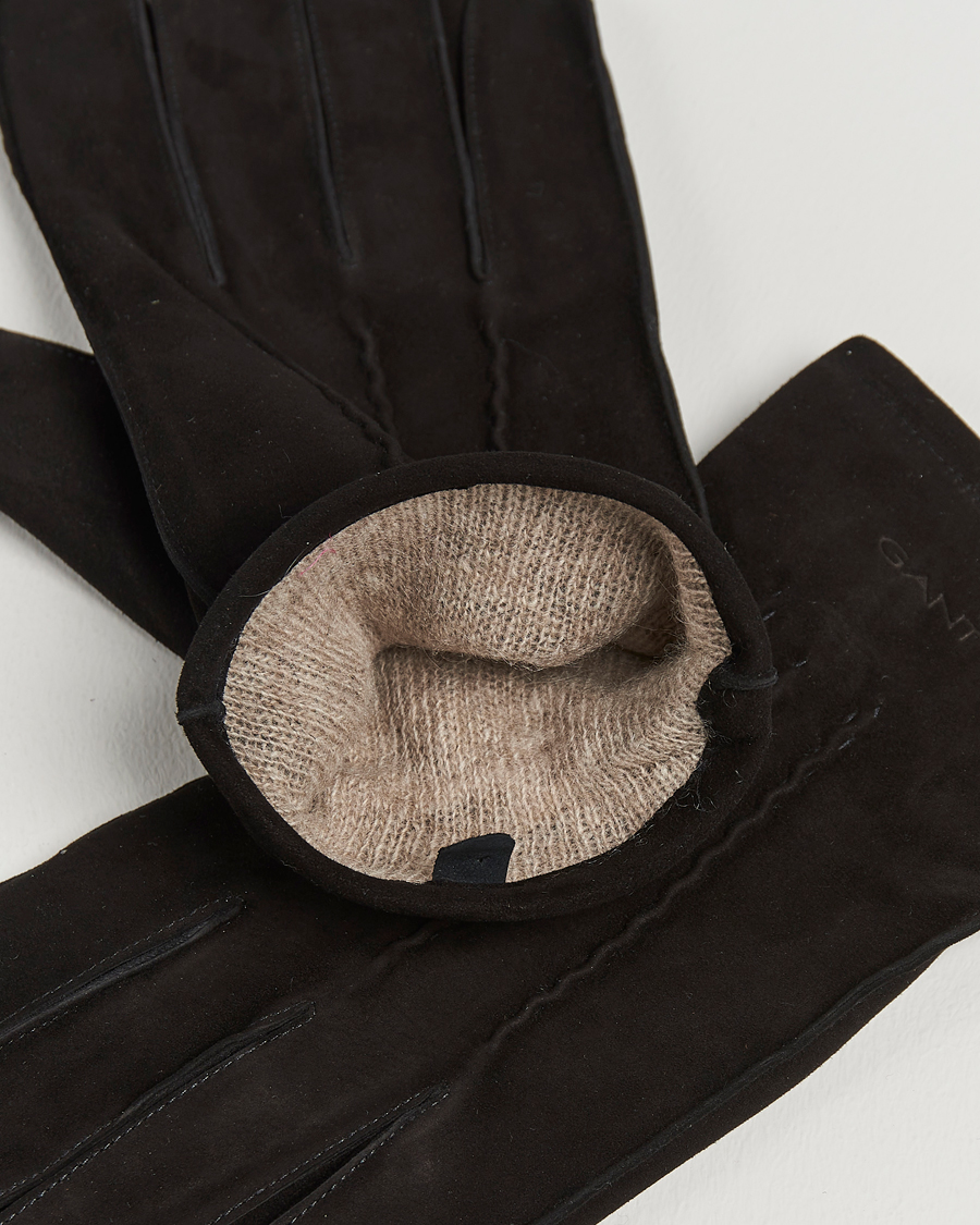 Herren | GANT Classic Suede Gloves Black | GANT | Classic Suede Gloves Black