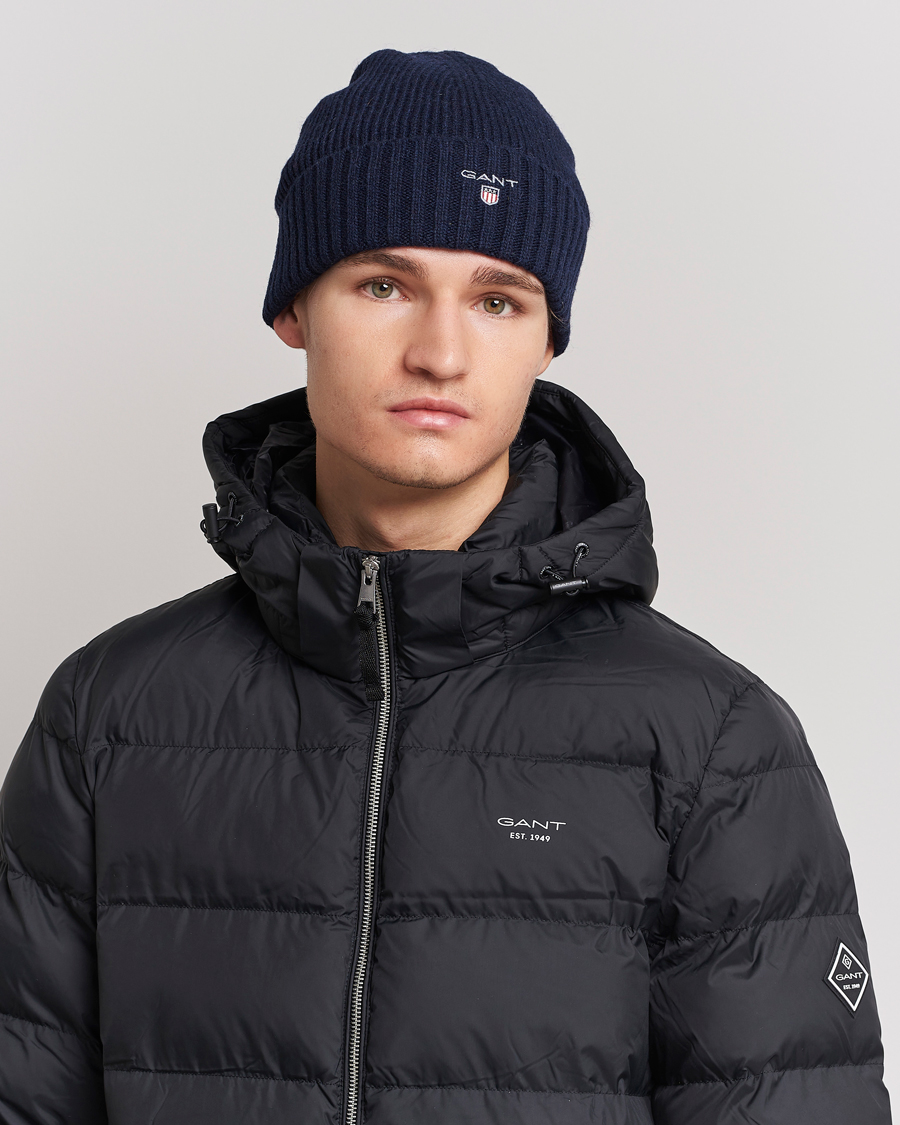 Herren | GANT Wool Lined Beanie Marine | GANT | Wool Lined Beanie Marine