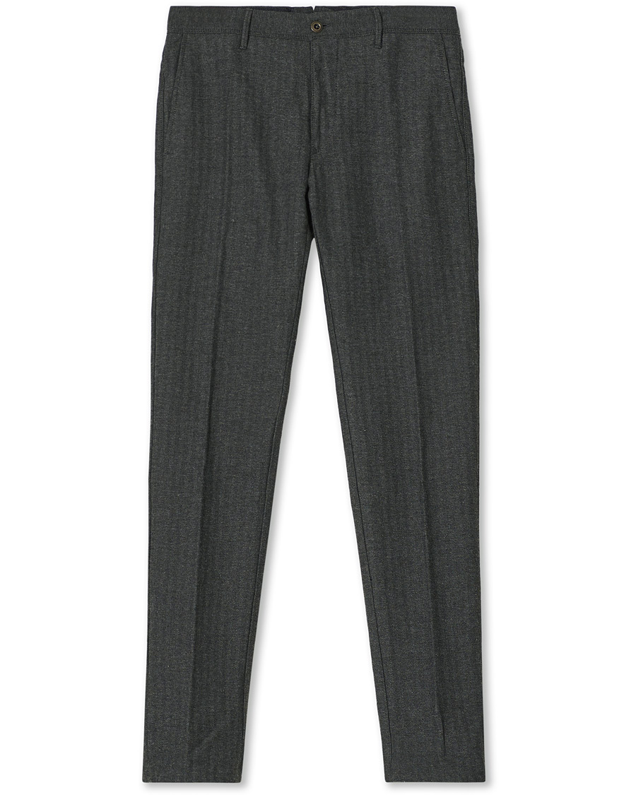 Herren | Hosen | Incotex | Slim Fit Cotton/Wool Herringbone Slacks Grey