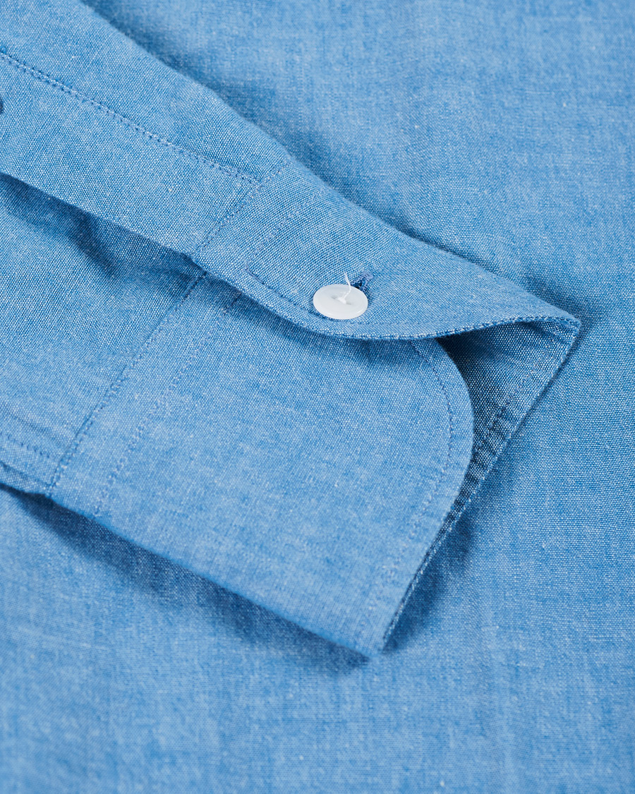 Herren | Hemden | Slowear | Winter Chambray Double Pocket Shirt Light Blue