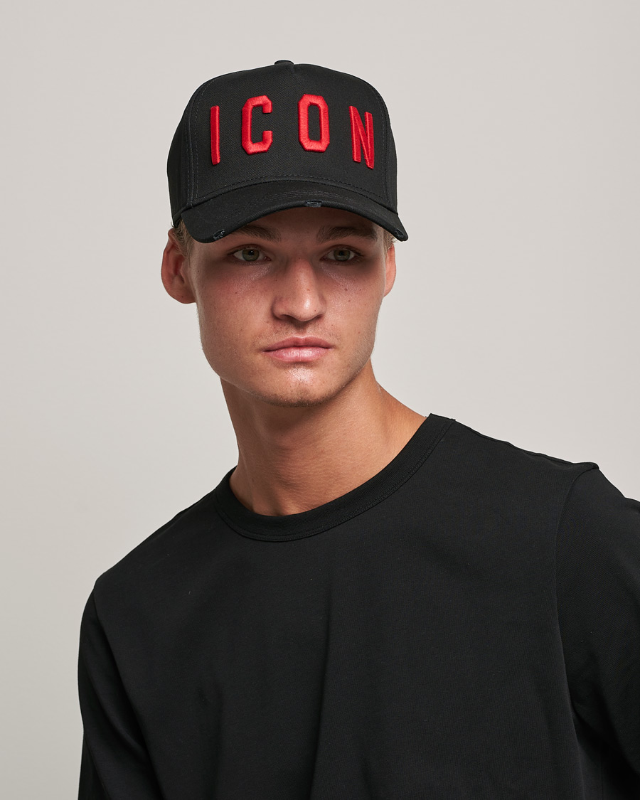 Herren | Dsquared2 Icon Baseball Cap Black/Red | Dsquared2 | Icon Baseball Cap Black/Red