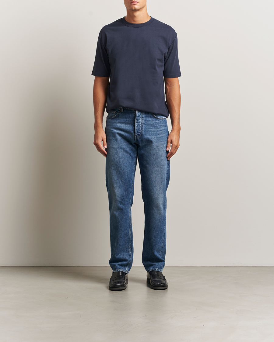 Herren | T-Shirts | Drake's | Short Sleeve Hiking T-Shirt Navy