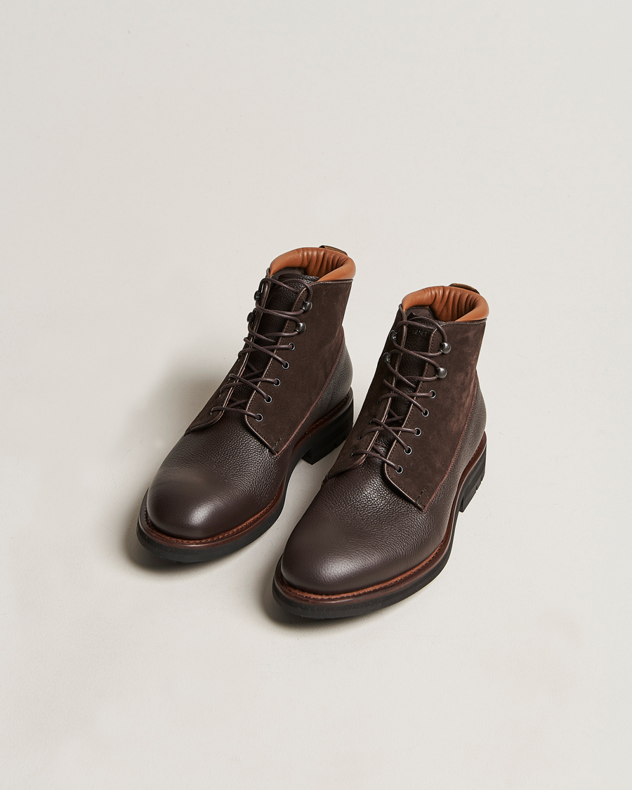 Herren | Heschung Raphia Leather/Suede Boot Moro/Coffee | Heschung | Raphia Leather/Suede Boot Moro/Coffee
