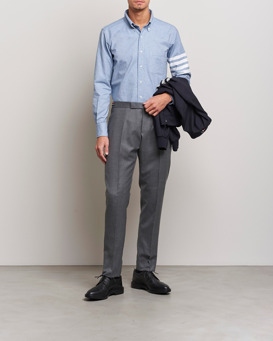 Herren | Hemden | Thom Browne | 4-Bar Flannel Shirt Light Blue