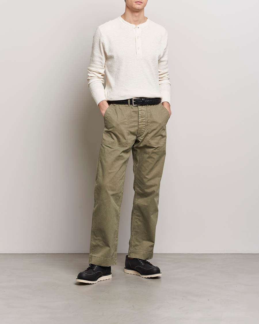 Herren | Pullover | RRL | Long Sleeve Henley Paper White