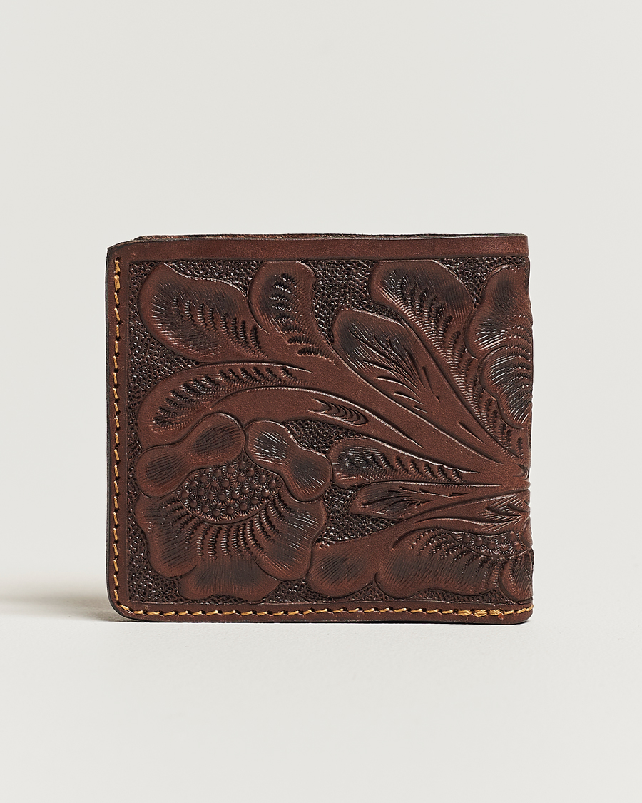 Herren | RRL Embossed Billfold Wallet Dark Brown | RRL | Embossed Billfold Wallet Dark Brown