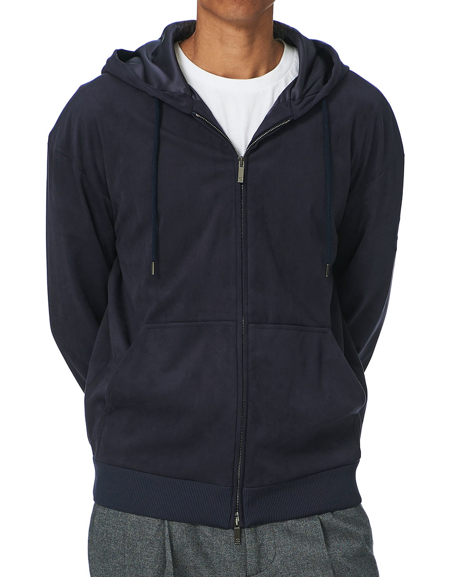Herren | Jacken | Giorgio Armani | Alcantara Hooded Blouson Navy