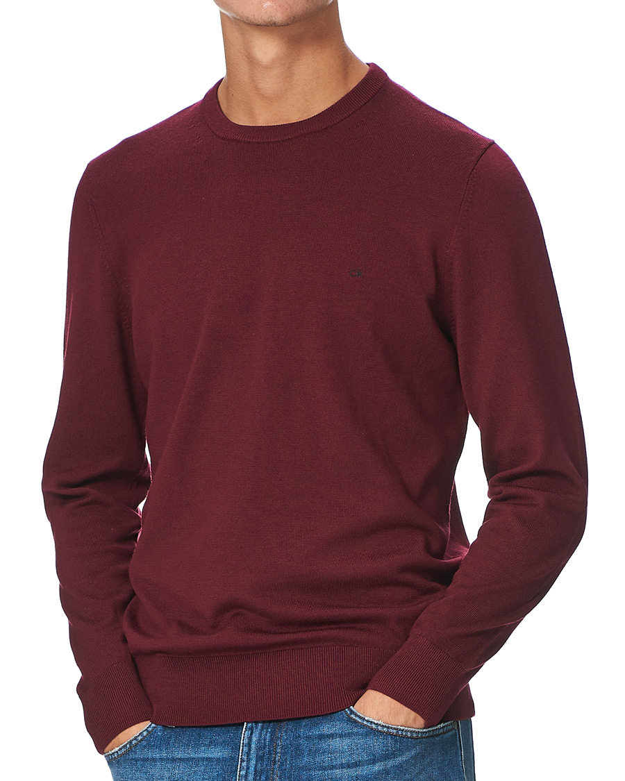 Herren | Pullover | Calvin Klein | Superior Wool Crew Neck Sweater Tawny Port