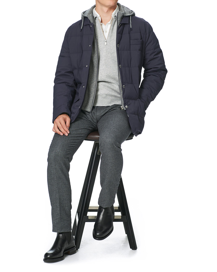 Herren | Jacken | Brunello Cucinelli | Cashmere Lined Hooded Jacket Navy