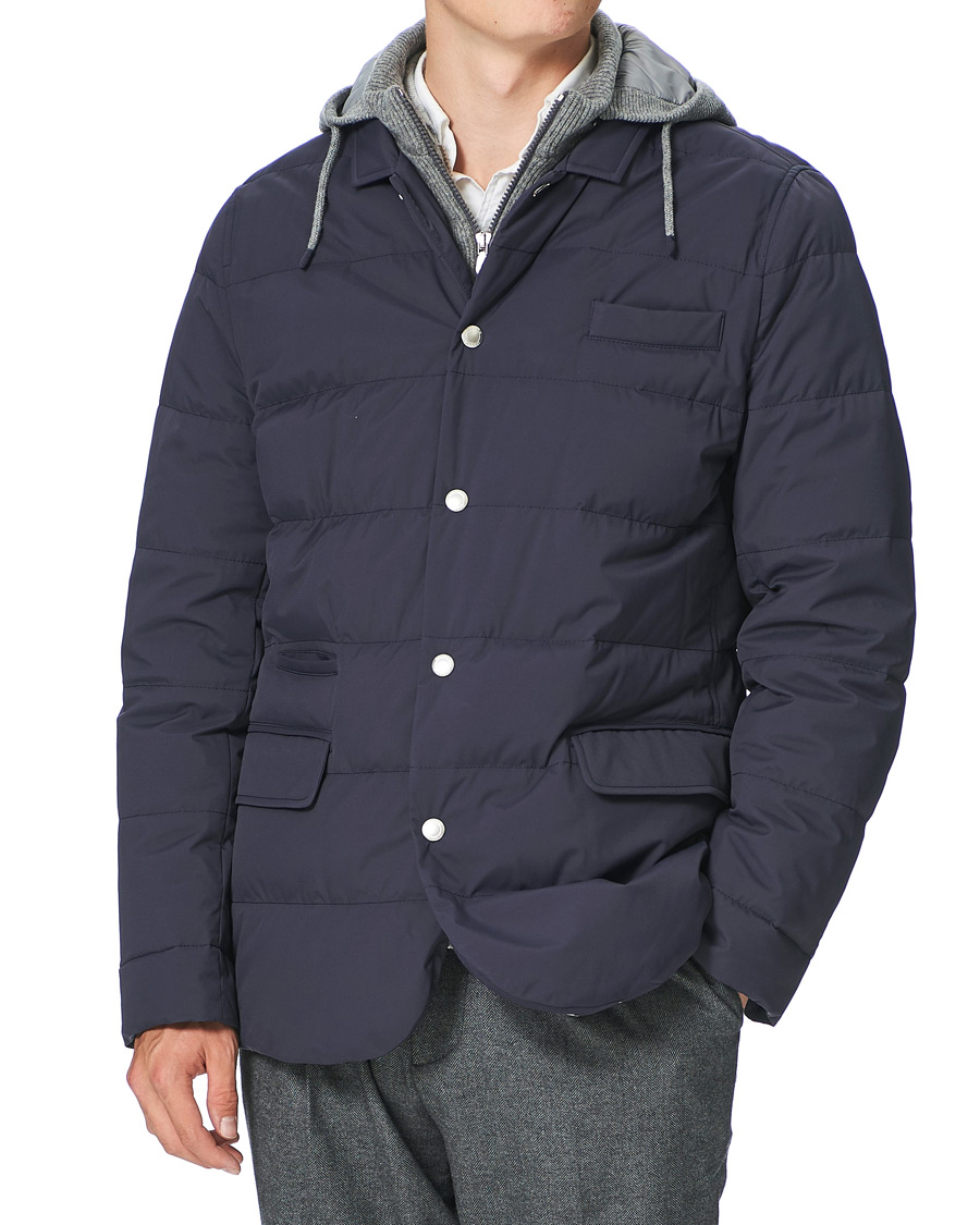 Herren | Jacken | Brunello Cucinelli | Cashmere Lined Hooded Jacket Navy