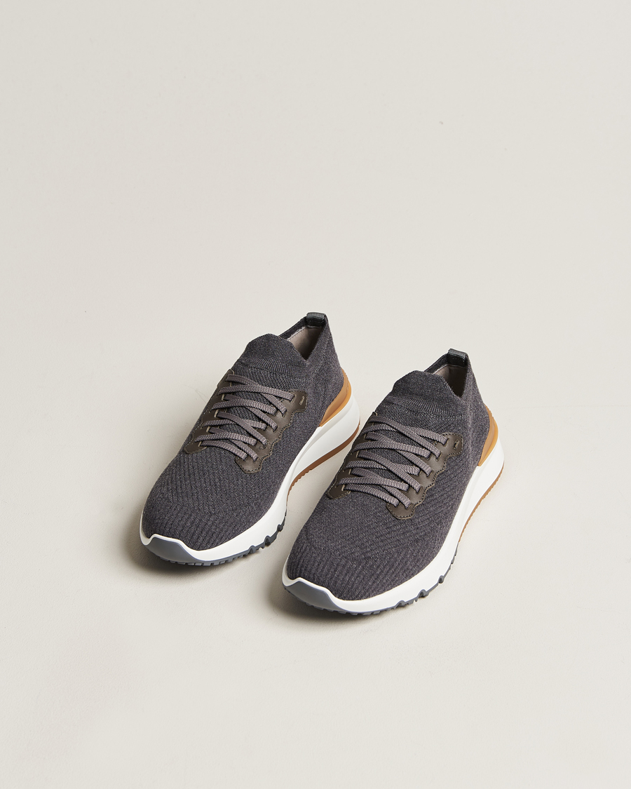 Herren | Brunello Cucinelli Flannel Running Sneakers Dark Grey | Brunello Cucinelli | Flannel Running Sneakers Dark Grey