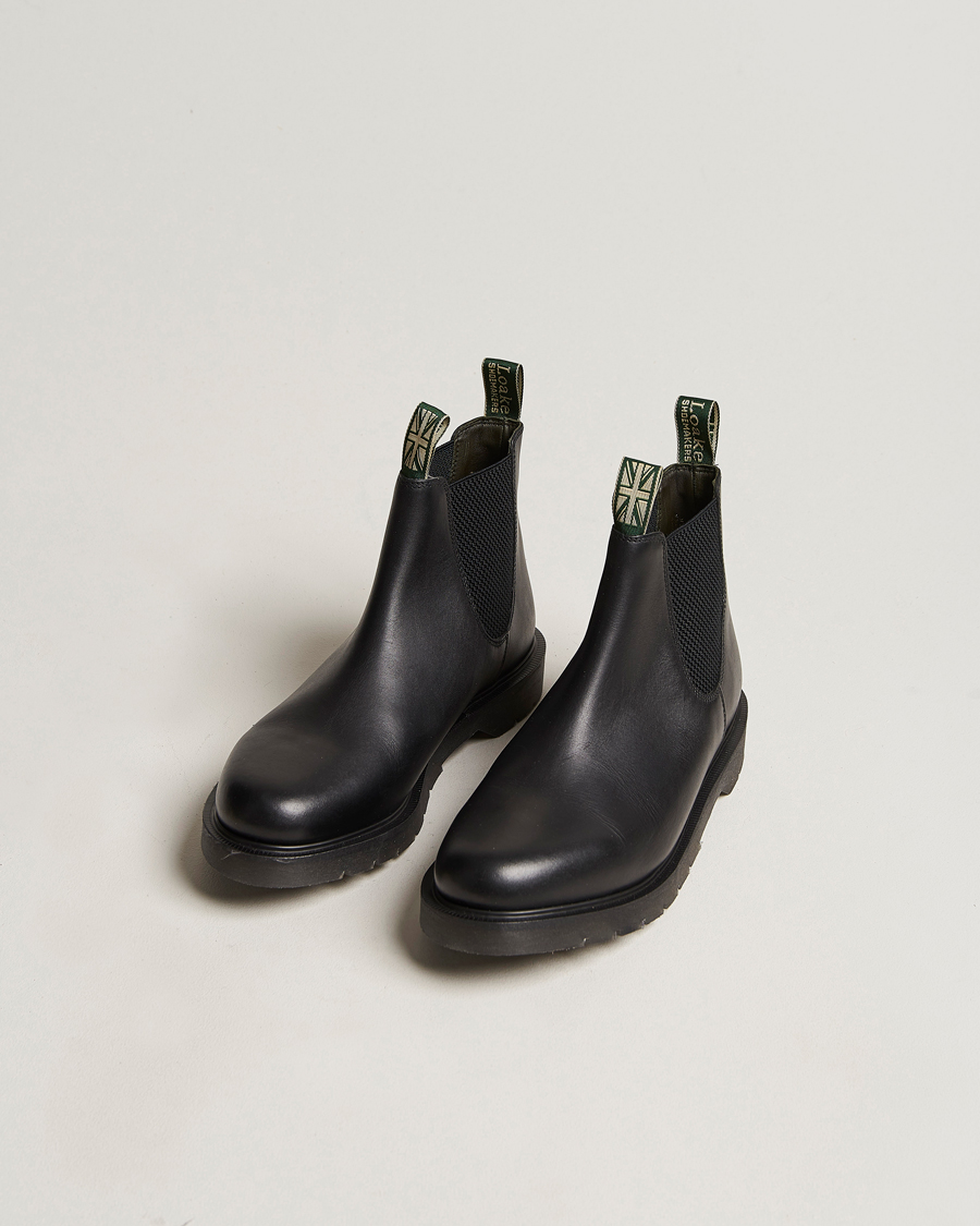 Herren | Schwarze Stiefel | Loake Shoemakers | Loake 1880 Mccauley Heat Sealed Chelsea Black Leather