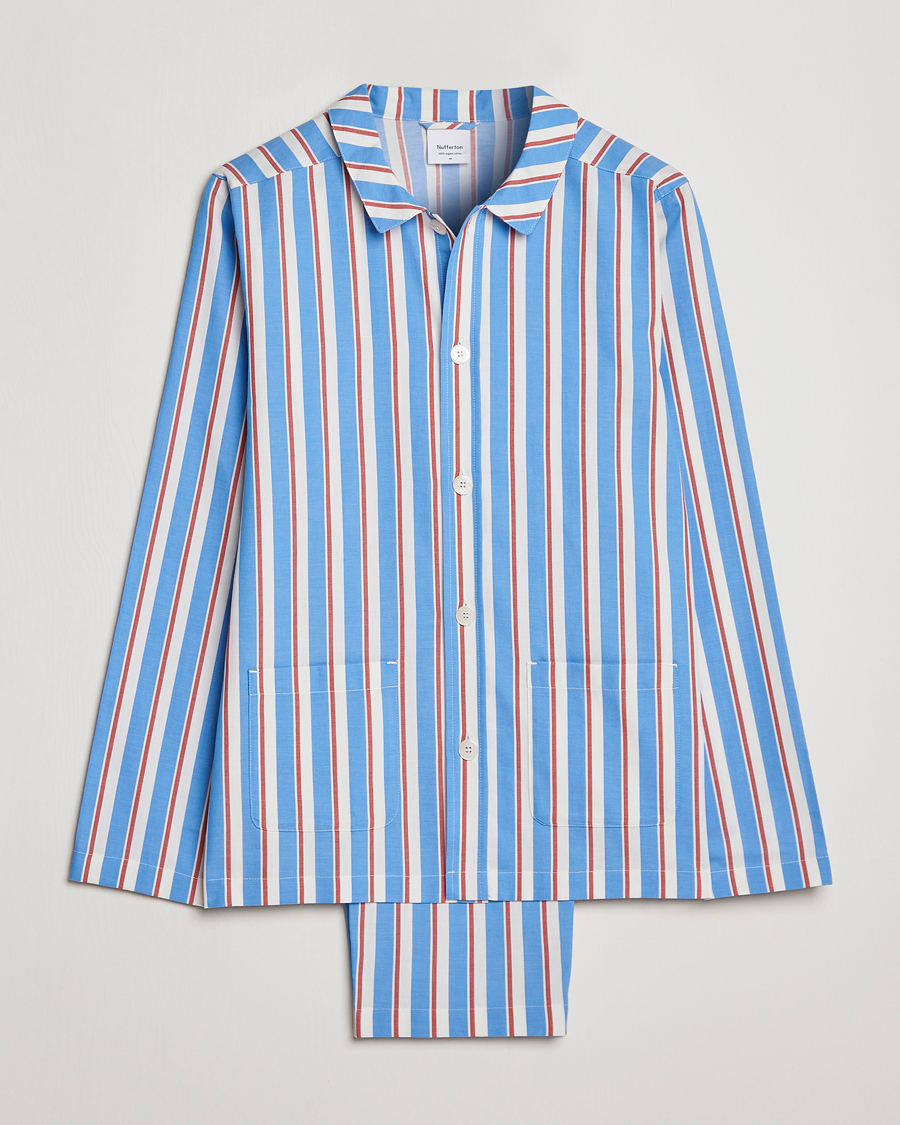 Herren | Schlafanzüge & Bademäntel | Nufferton | Uno Triple Striped Pyjama Set Blue/White/Red
