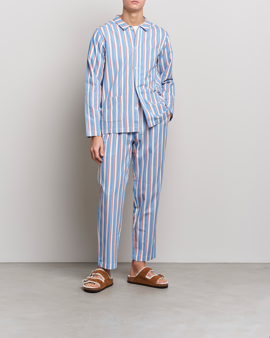 Herren | Schlafanzüge & Bademäntel | Nufferton | Uno Triple Striped Pyjama Set Blue/White/Red
