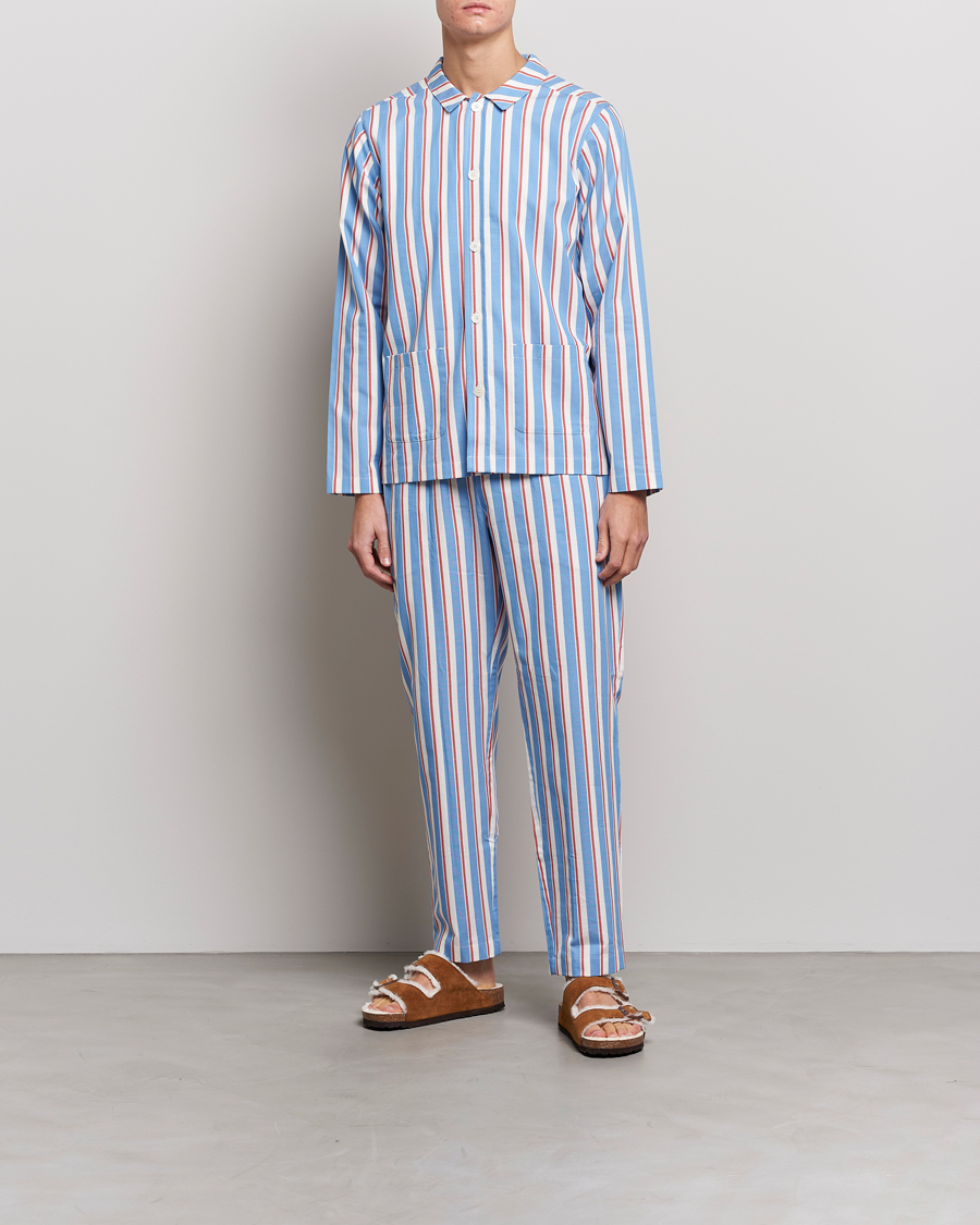 Herren | Schlafanzüge & Bademäntel | Nufferton | Uno Triple Striped Pyjama Set Blue/White/Red
