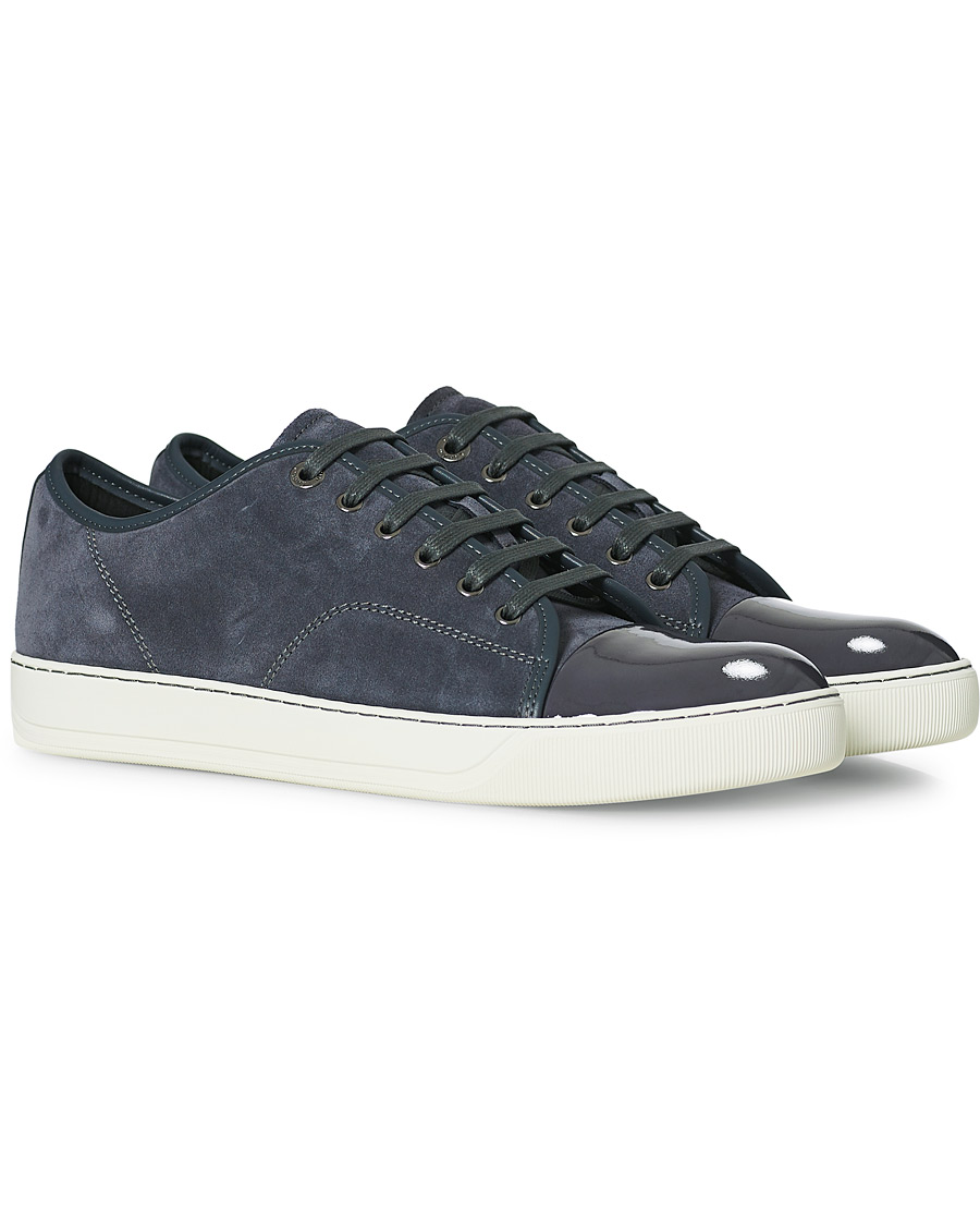 Herren | Lanvin Patent Cap Toe Sneaker Slate Grey | Lanvin | Patent Cap Toe Sneaker Slate Grey