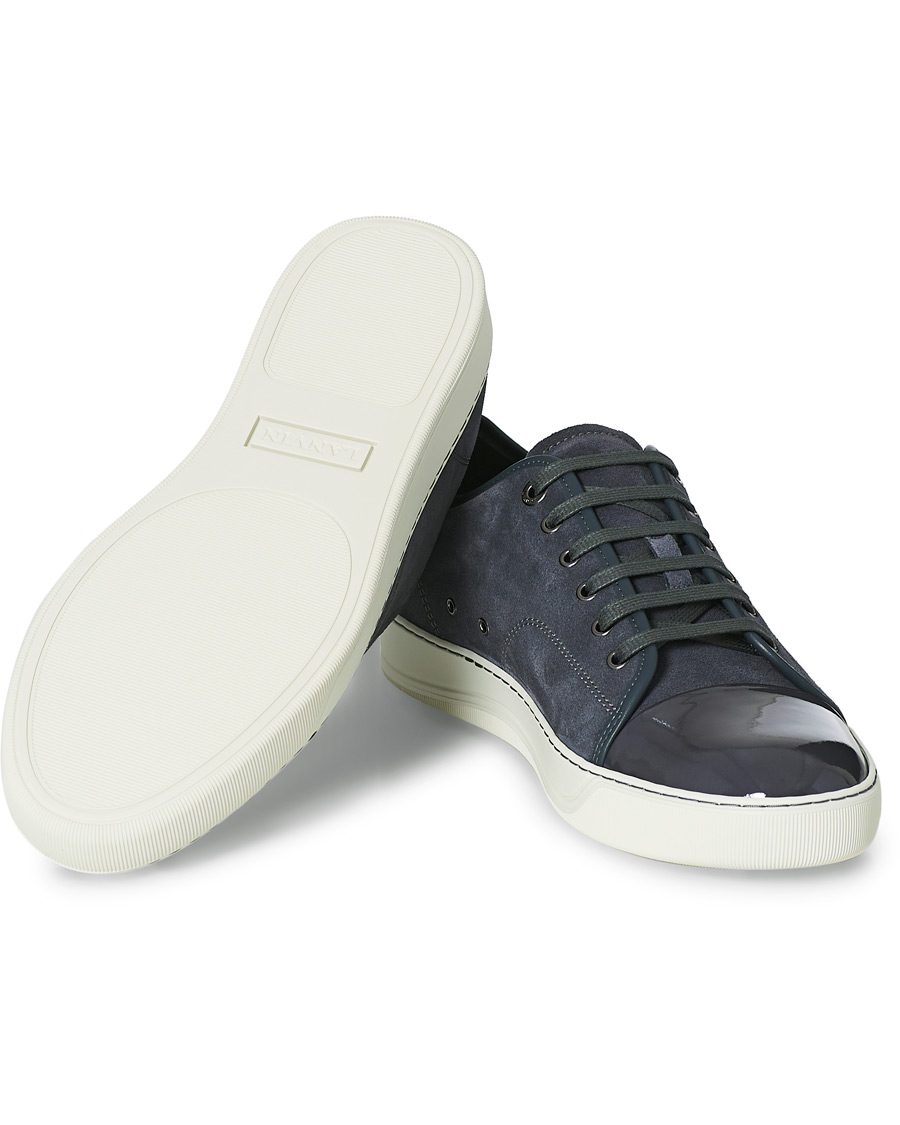 Herren | Lanvin Patent Cap Toe Sneaker Slate Grey | Lanvin | Patent Cap Toe Sneaker Slate Grey