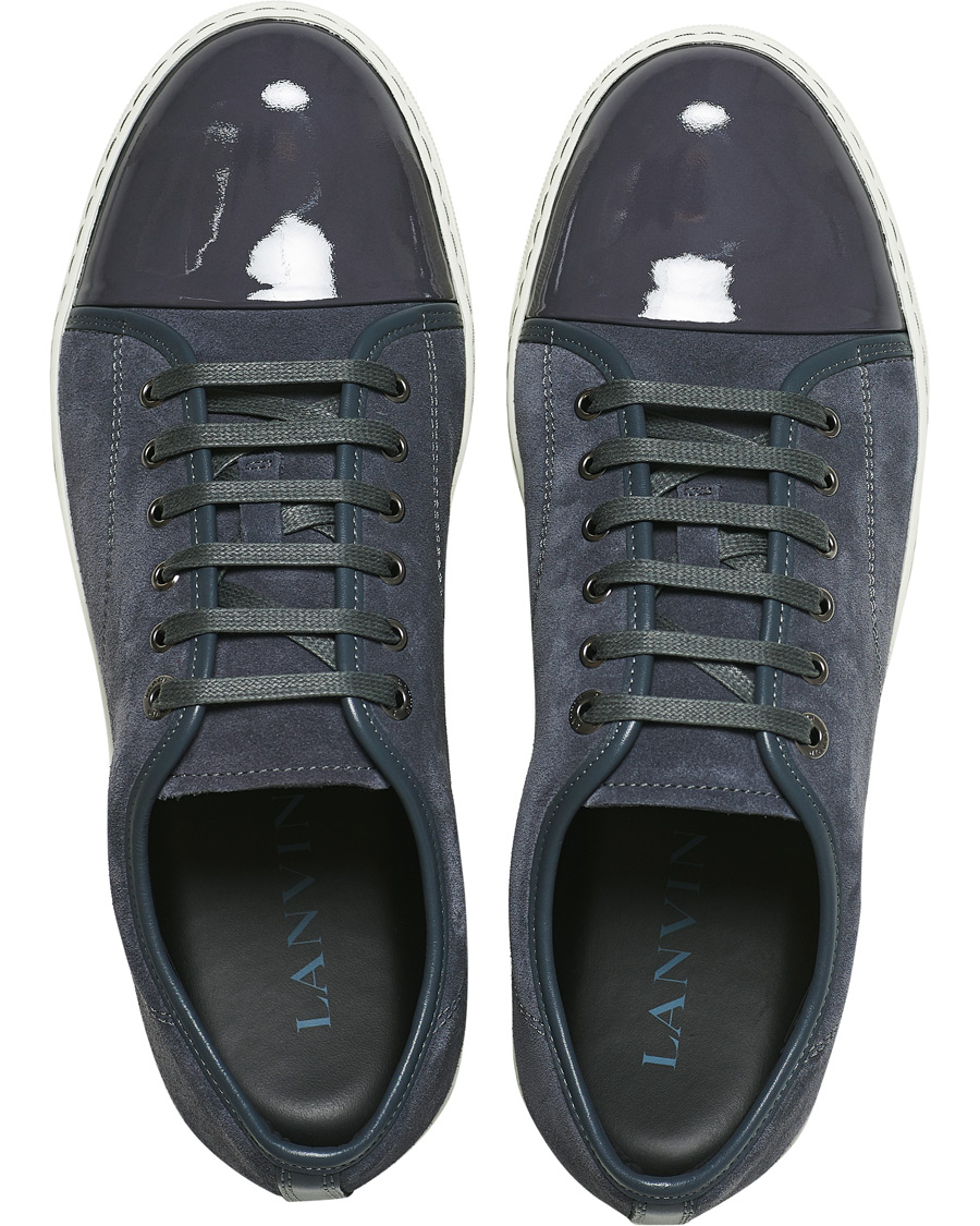Herren | Lanvin Patent Cap Toe Sneaker Slate Grey | Lanvin | Patent Cap Toe Sneaker Slate Grey