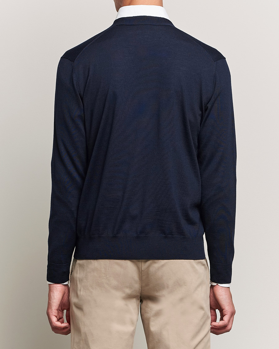Herren | Pullover | Canali | Merino Wool Cardigan Navy