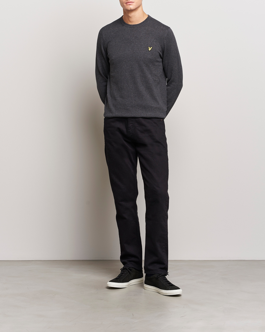 Herren | Pullover | Lyle & Scott | Cotton/Merino Crew Neck Jumper Charcoal Marl