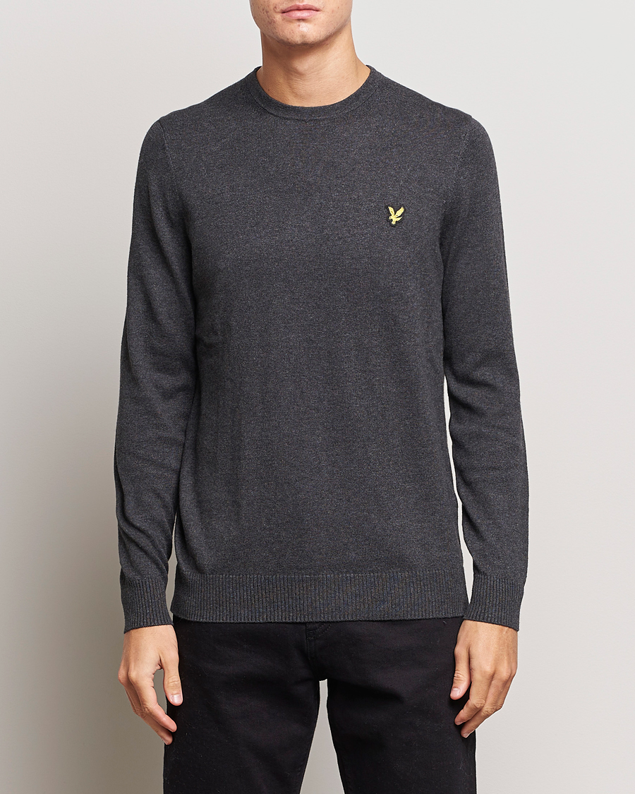 Herren | Pullover | Lyle & Scott | Cotton/Merino Crew Neck Jumper Charcoal Marl