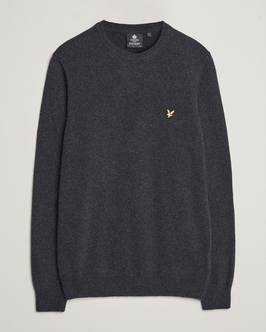 Herren | Pullover | Lyle & Scott | Lambswool Crew Neck Pullover Charcoal Marl