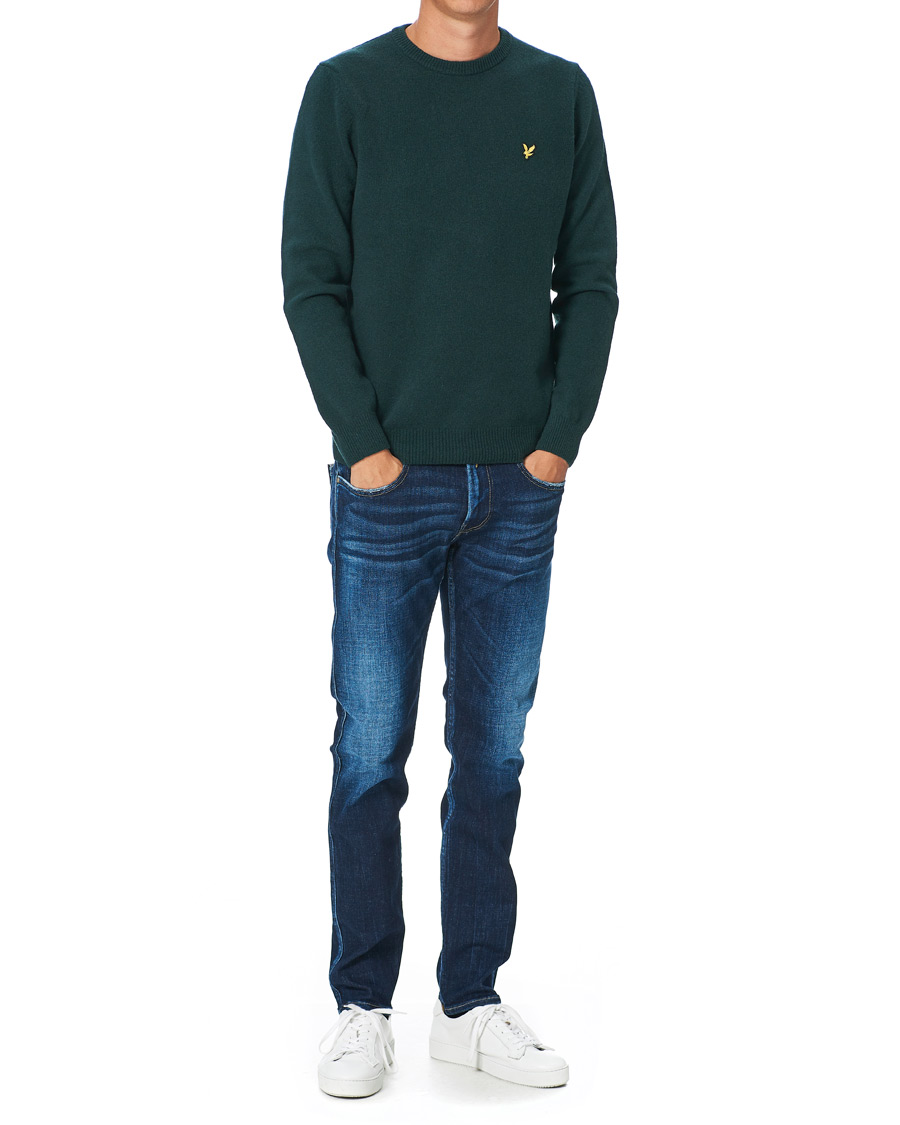 Herren | Pullover | Lyle & Scott | Lambswool Crew Neck Pullover Dark Green Marl