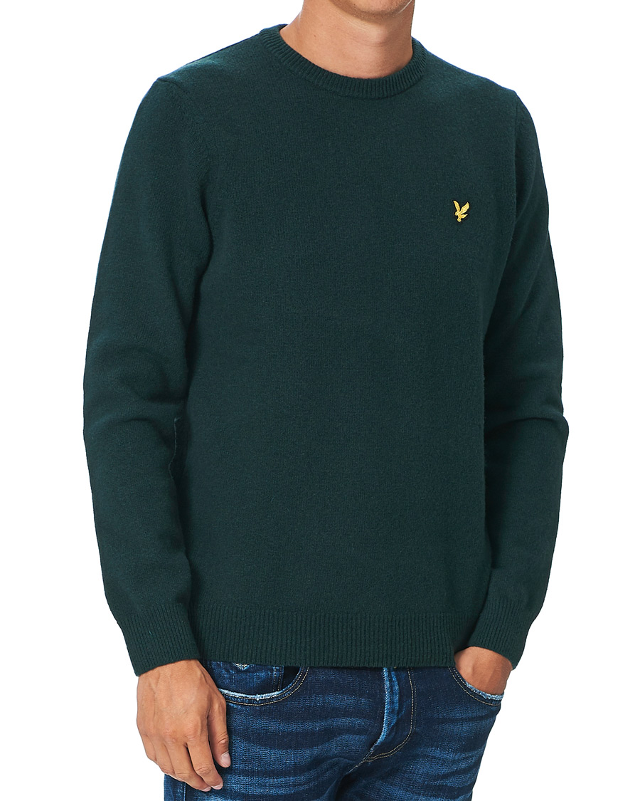 Herren | Pullover | Lyle & Scott | Lambswool Crew Neck Pullover Dark Green Marl